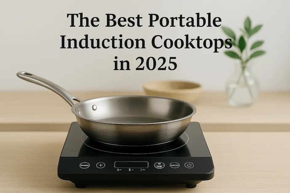 Modern portable induction cooktop on a kitchen counter – ideal for small spaces