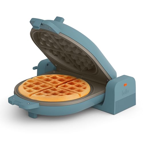 bella Flip-n-Store Waffle Maker, EverGood™ Ceramic Nonstick Coating, Fits-anywhere™ Kitchenware, Power Indicator Light & Touch Handle, 7” Wide & 1