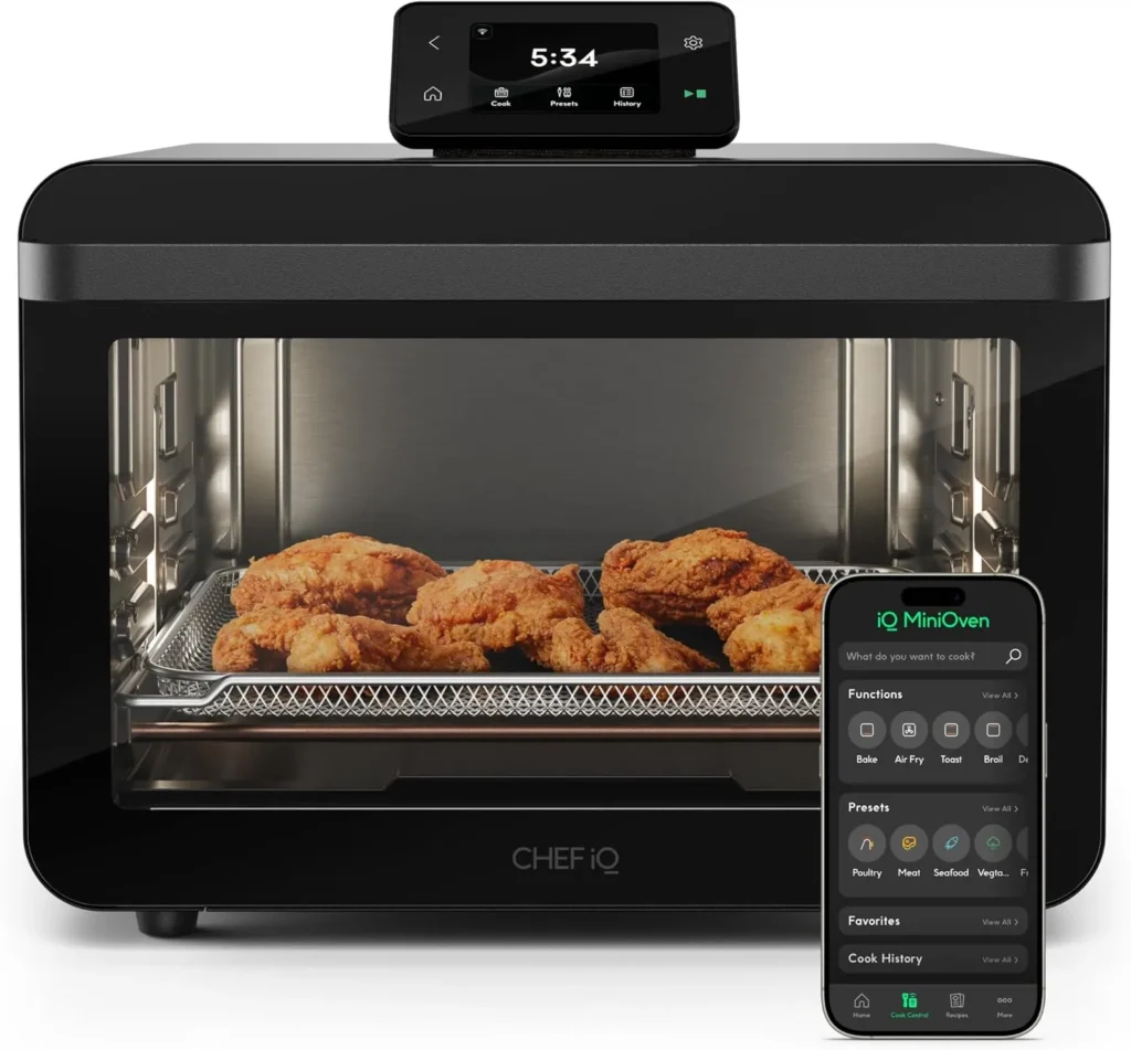The CHEF iQ MiniOven is an 11-in-1 smart countertop oven